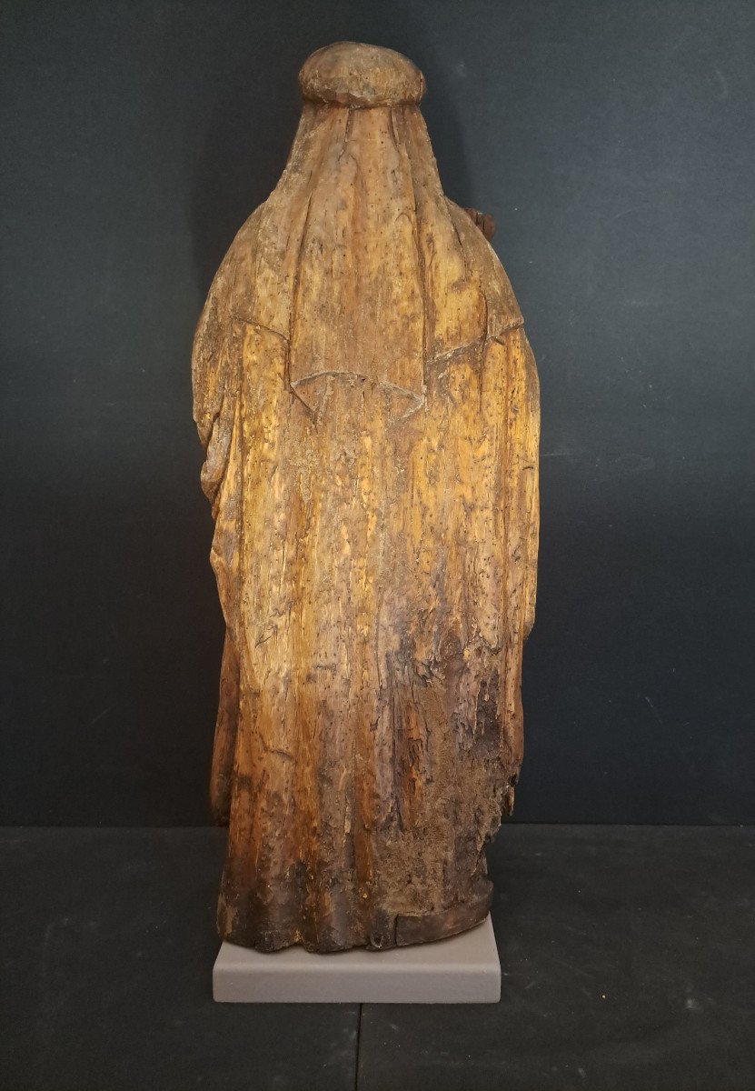 Southern Germany (swabia), Early 16th Century, Sculpture Of Saint Anne Trinitarian H 71 Cm-photo-7