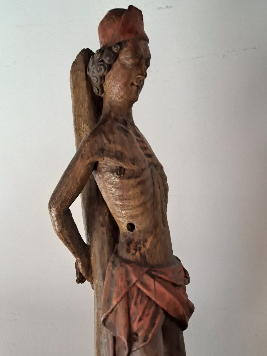 Ecole Allemande XVIème, Le Martyre De Saint Sebastien  H 72 Cm-photo-4