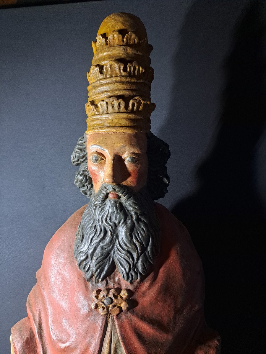 France, Late 17th To Early 18th Century Sculpture Of God The Father (h 100 Cm)-photo-2