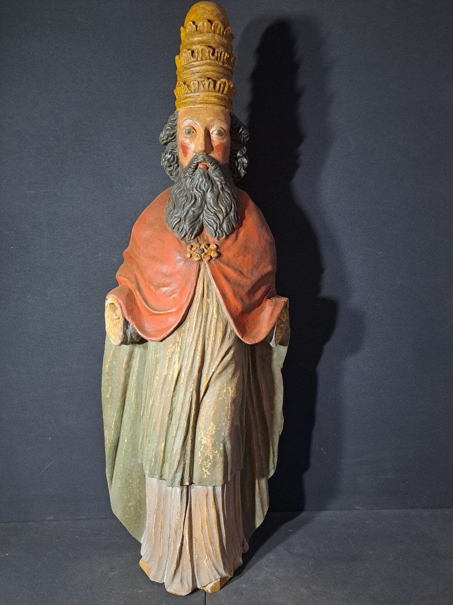 France, Late 17th To Early 18th Century Sculpture Of God The Father (h 100 Cm)-photo-4