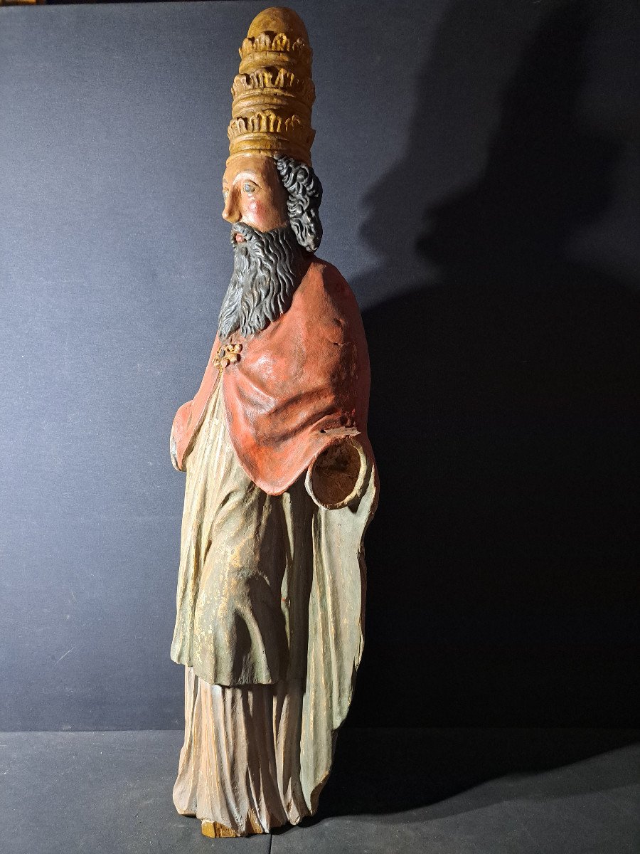 France, Late 17th To Early 18th Century Sculpture Of God The Father (h 100 Cm)-photo-5