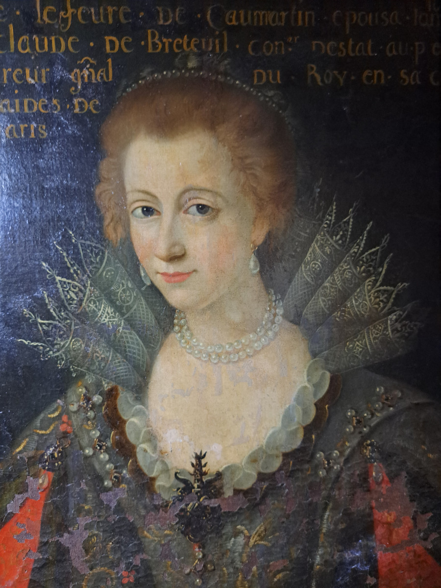 France XVIè,  Portrait de Marie Le Fèvre de Caumartin   (H 61 cm L 50 cm)-photo-4