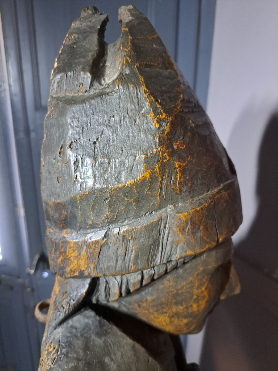 France fin XVIè, Grande sculpture d'Evêque  (H 140 cm) -photo-8