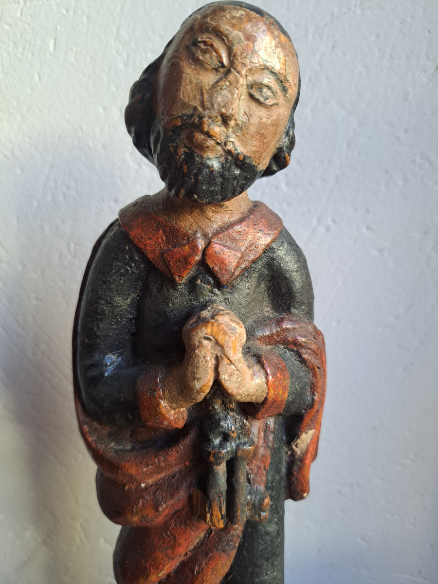 France XVIIè,  Sculpture De Saint Pierre H 28,5 Cm-photo-2
