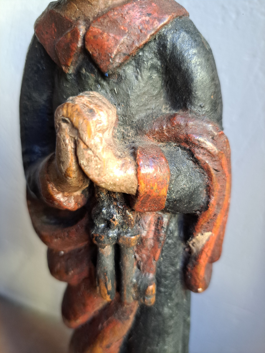 France XVIIè,  Sculpture De Saint Pierre H 28,5 Cm-photo-3