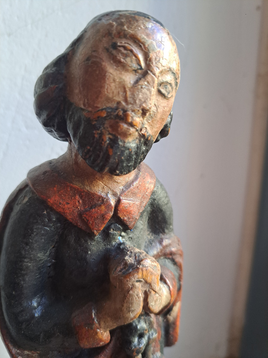 France XVIIè,  Sculpture De Saint Pierre H 28,5 Cm-photo-4