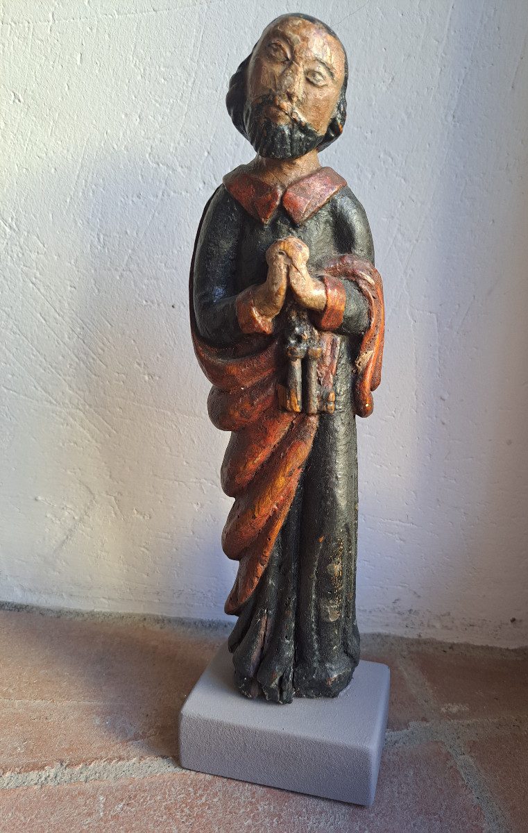 France XVIIè,  Sculpture De Saint Pierre H 28,5 Cm-photo-4