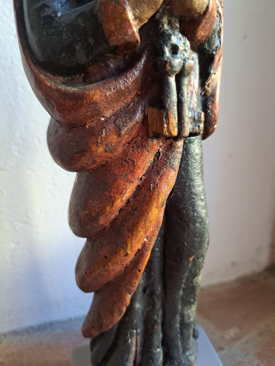 France XVIIè,  Sculpture De Saint Pierre H 28,5 Cm-photo-3