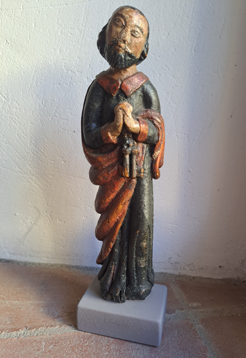 France XVIIè,  Sculpture De Saint Pierre H 28,5 Cm