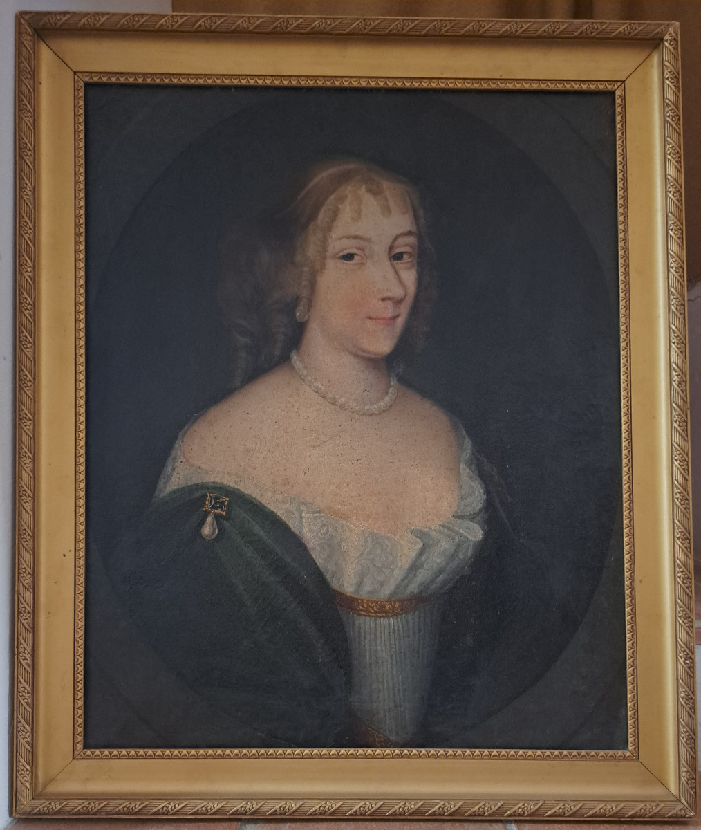 Ecole Française XVIIIè, Portrait présumé de Françoise Martin de Champoléon H 70 cm L 57 cm -photo-2