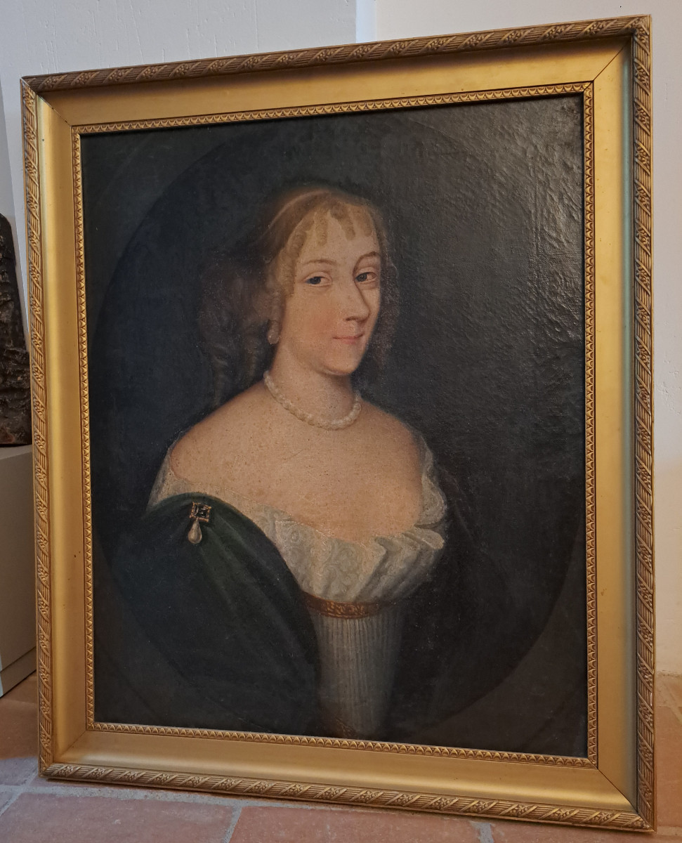 Ecole Française XVIIIè, Portrait présumé de Françoise Martin de Champoléon H 70 cm L 57 cm -photo-3