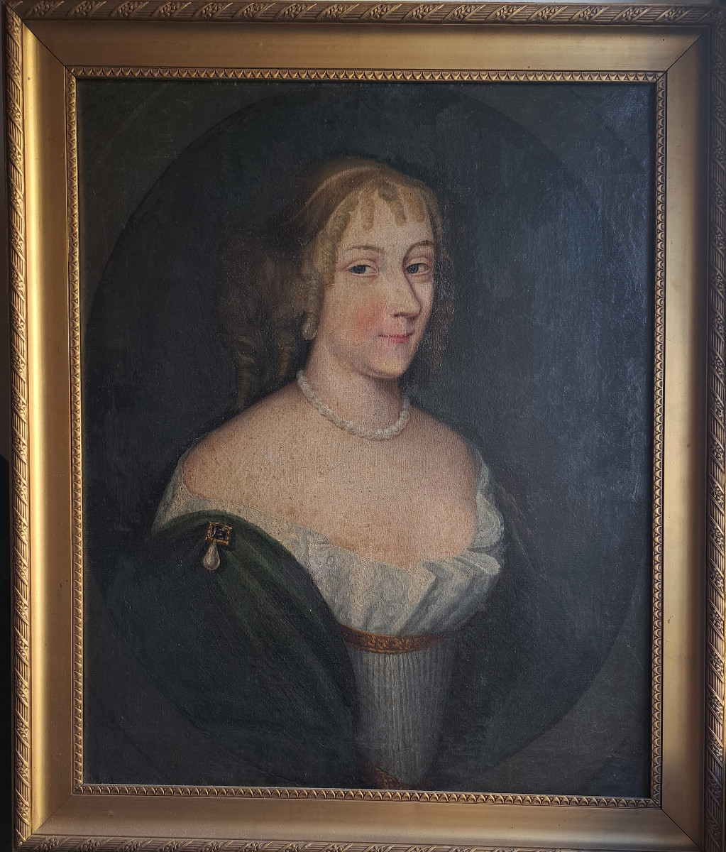 Ecole Française XVIIIè, Portrait présumé de Françoise Martin de Champoléon H 70 cm L 57 cm -photo-4