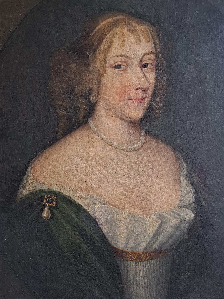 Ecole Française XVIIIè, Portrait présumé de Françoise Martin de Champoléon H 70 cm L 57 cm -photo-1