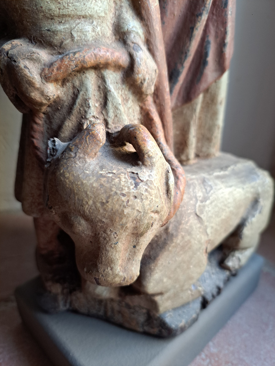 France, 16th Century, Sculpture Of Saint Bridget, H 40 Cm-photo-2