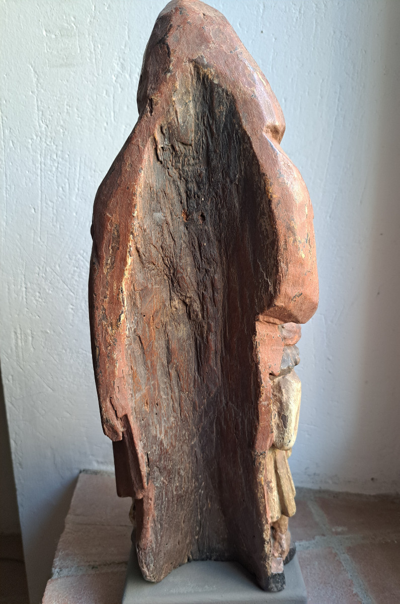 France, 16th Century, Sculpture Of Saint Bridget, H 40 Cm-photo-8