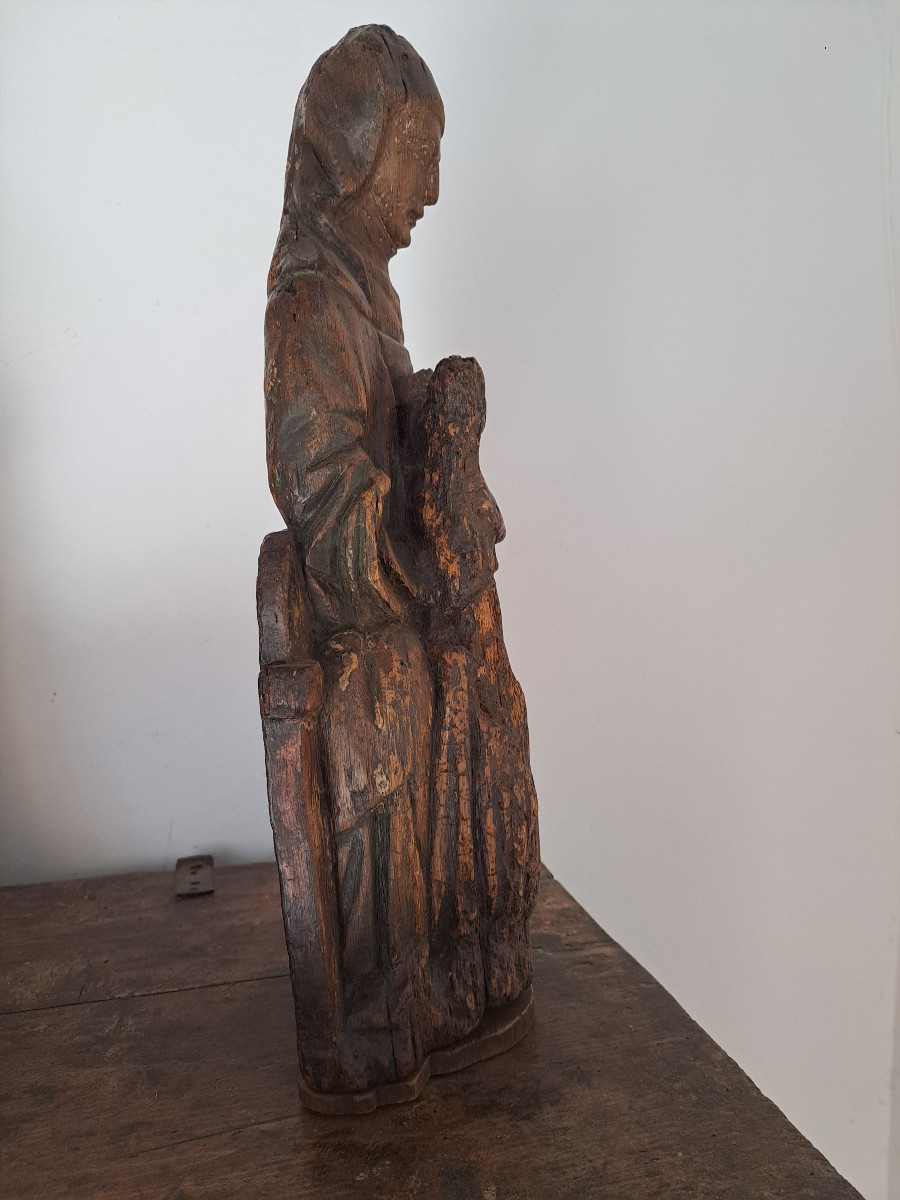 France, 16th Century, Sculpture Of Saint Anne Or The Education Of The Virgin (h 59 Cm)-photo-6