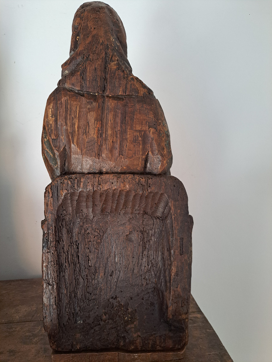 France, 16th Century, Sculpture Of Saint Anne Or The Education Of The Virgin (h 59 Cm)-photo-8