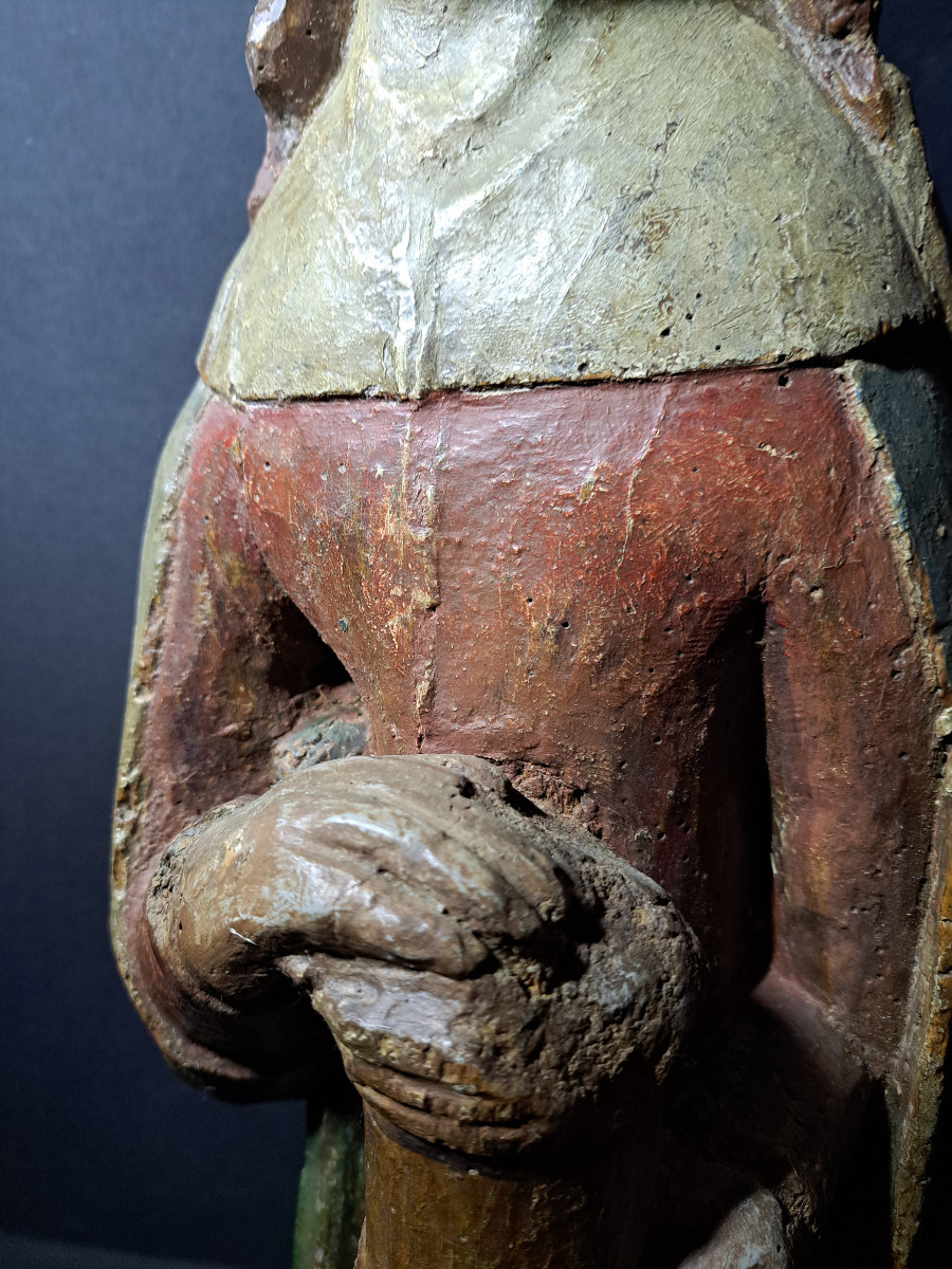 France, XVè, Sculpture en bois de Sainte Marie Madeleine  H 72 cm-photo-2