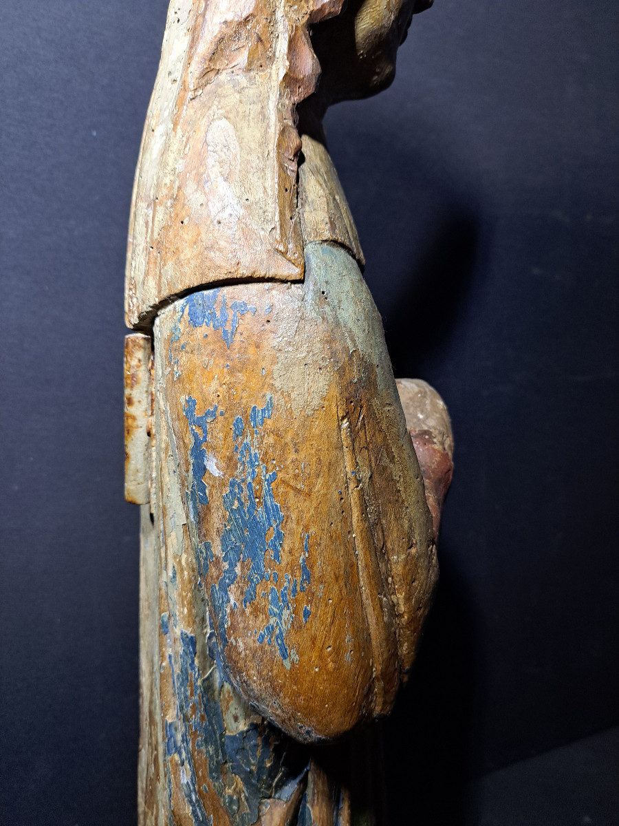 France, XVè, Sculpture en bois de Sainte Marie Madeleine  H 72 cm-photo-5