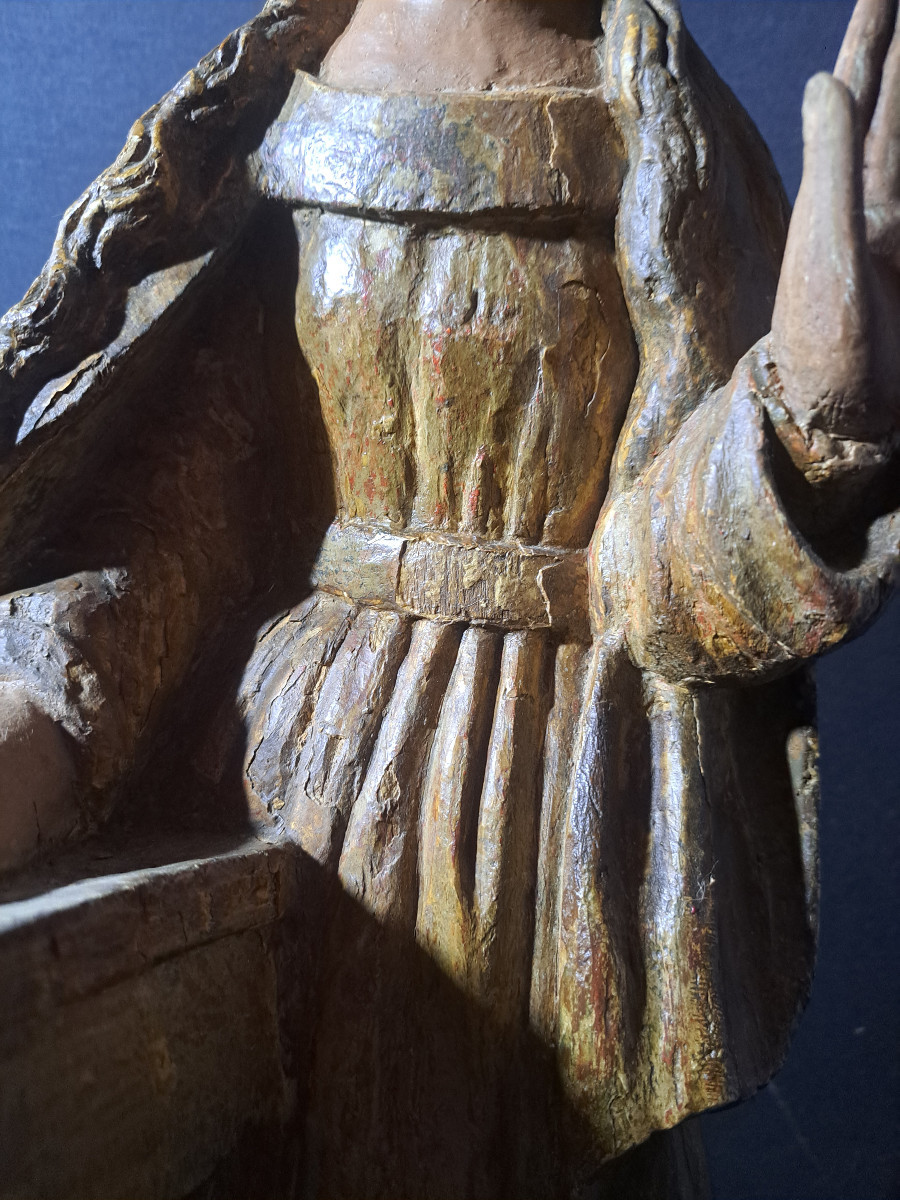 France, 17th Century, Sculpture Of The Virgin Of The Annunciation (h 61 Cm)-photo-3