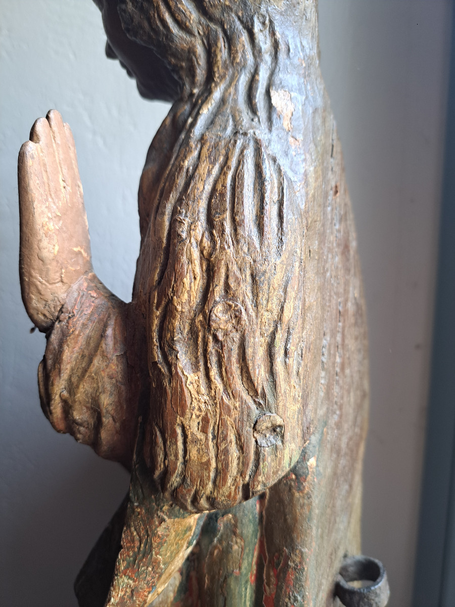 France, 17th Century, Sculpture Of The Virgin Of The Annunciation (h 61 Cm)-photo-4