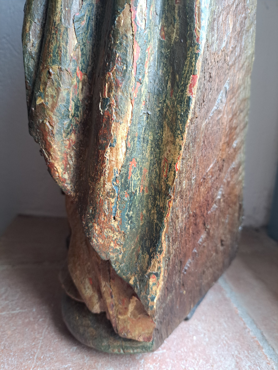 France, 17th Century, Sculpture Of The Virgin Of The Annunciation (h 61 Cm)-photo-1