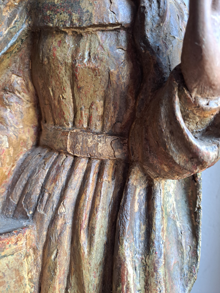 France, 17th Century, Sculpture Of The Virgin Of The Annunciation (h 61 Cm)-photo-7