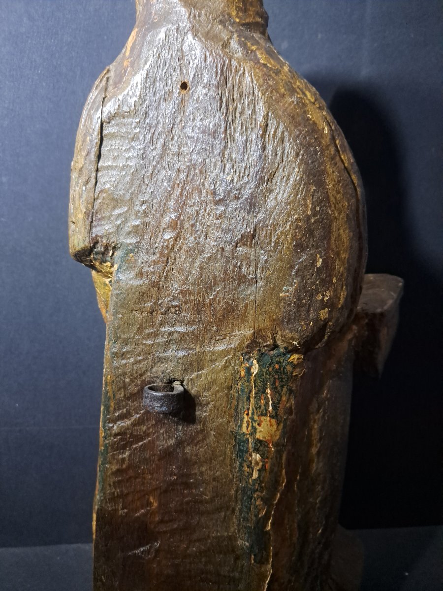 France XVIIè, Sculpture de Vierge de l'Annonciation  (H 61 cm)-photo-5