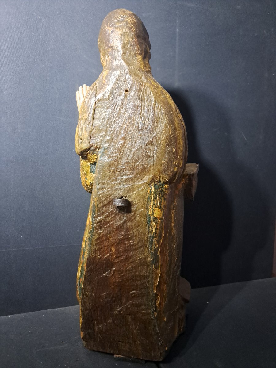 France XVIIè, Sculpture de Vierge de l'Annonciation  (H 61 cm)-photo-6