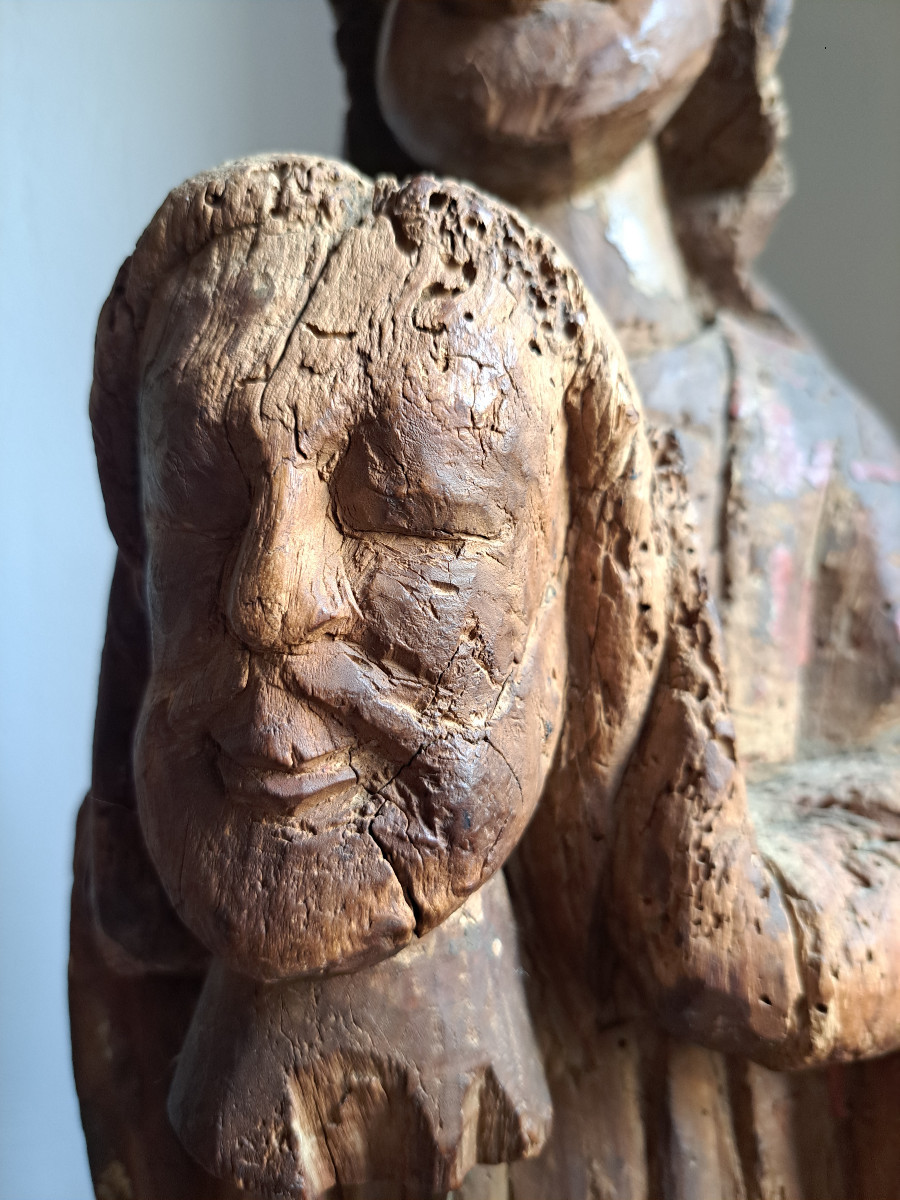 France XVè,  Sculpture de Saint Denis  H 73 cm-photo-2