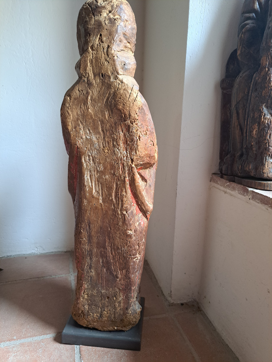 France XVè,  Sculpture de Saint Denis  H 73 cm-photo-6