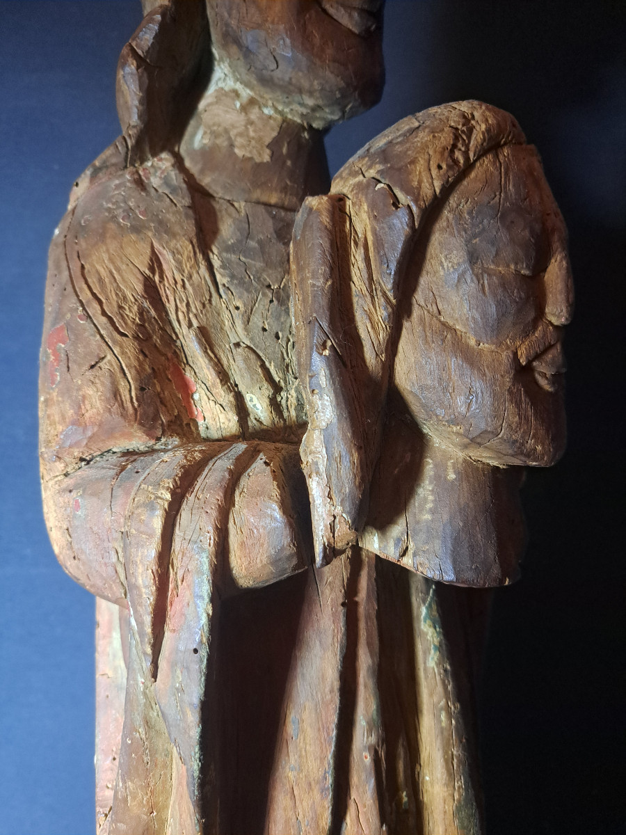 France XVè,  Sculpture de Saint Denis  H 73 cm-photo-7