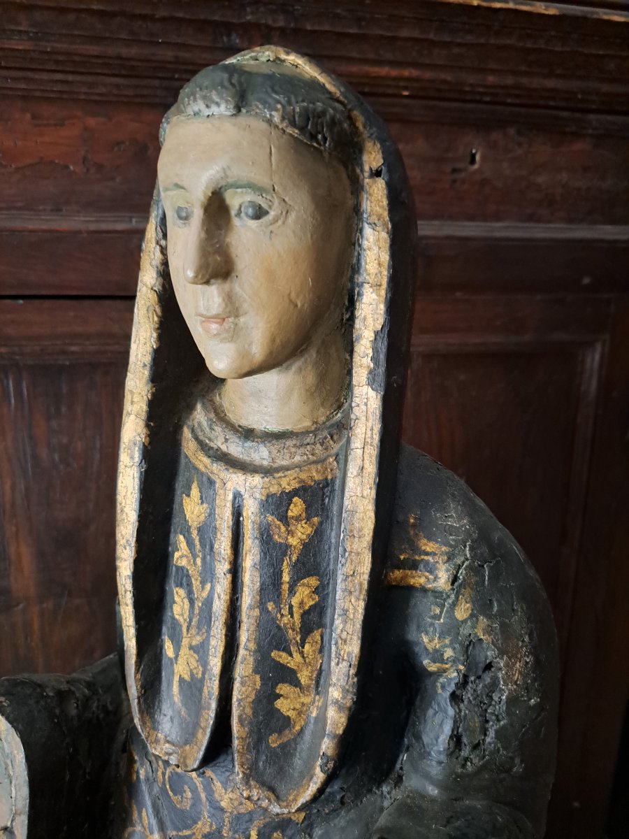 Italy Early XIX, Sculpture Of Saint Personnage H 93 Cm-photo-3