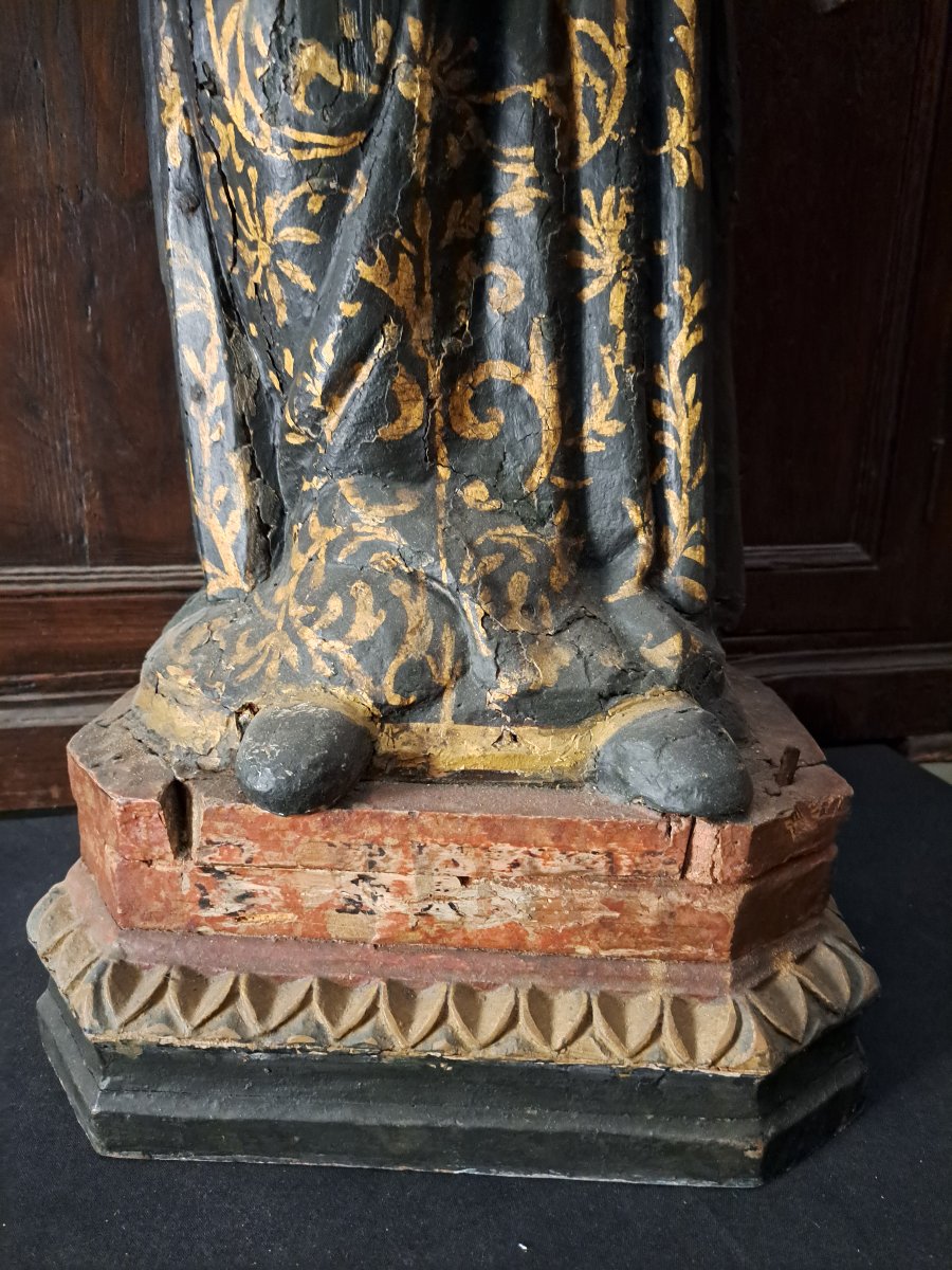Italy Early XIX, Sculpture Of Saint Personnage H 93 Cm-photo-1