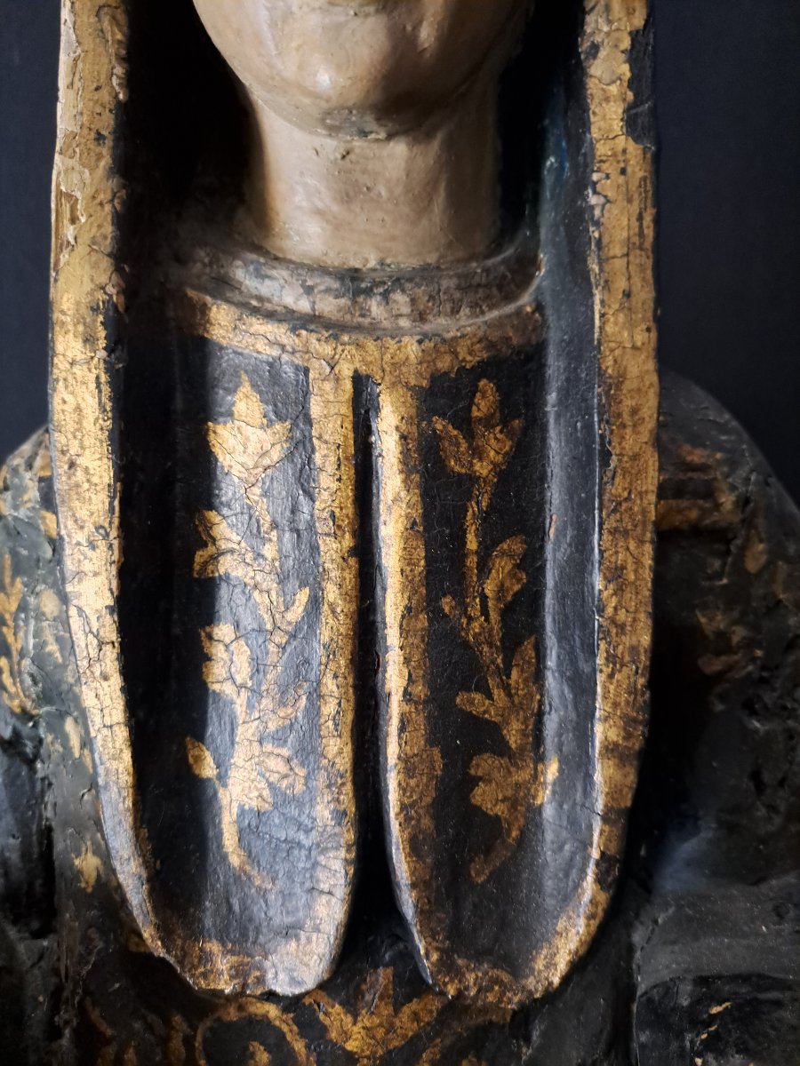 Italy Early XIX, Sculpture Of Saint Personnage H 93 Cm-photo-2