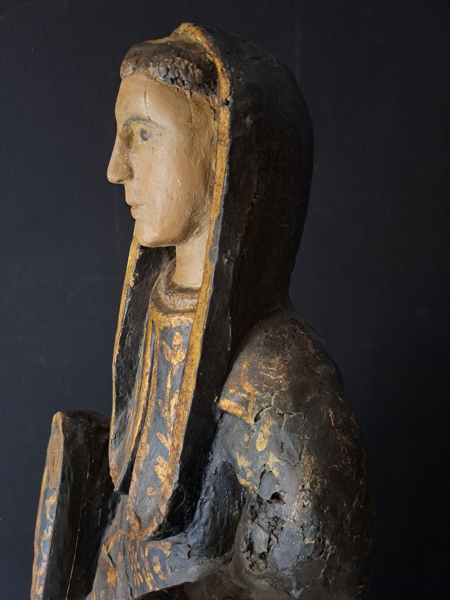 Italy Early XIX, Sculpture Of Saint Personnage H 93 Cm-photo-3