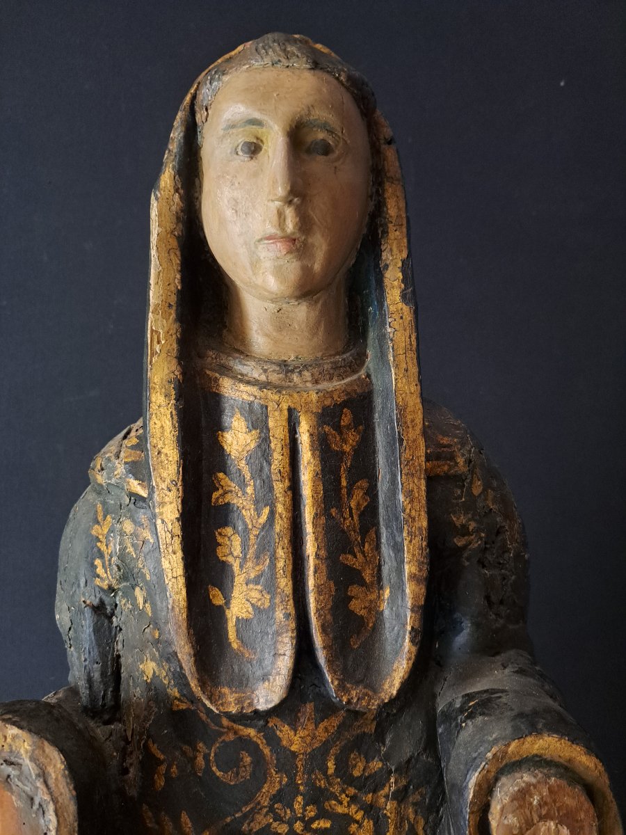 Italy Early XIX, Sculpture Of Saint Personnage H 93 Cm-photo-4