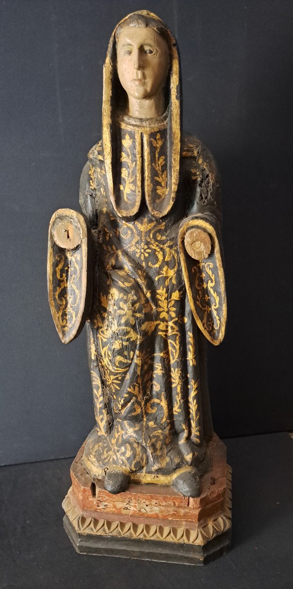 Italy Early XIX, Sculpture Of Saint Personnage H 93 Cm