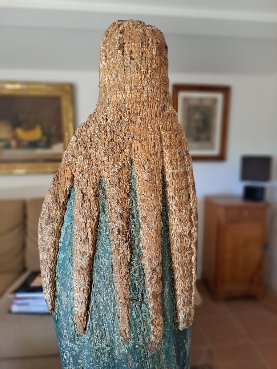 France fin XVè  : Sculpture de Sainte Marie Madeleine ( H 89 cm)-photo-2