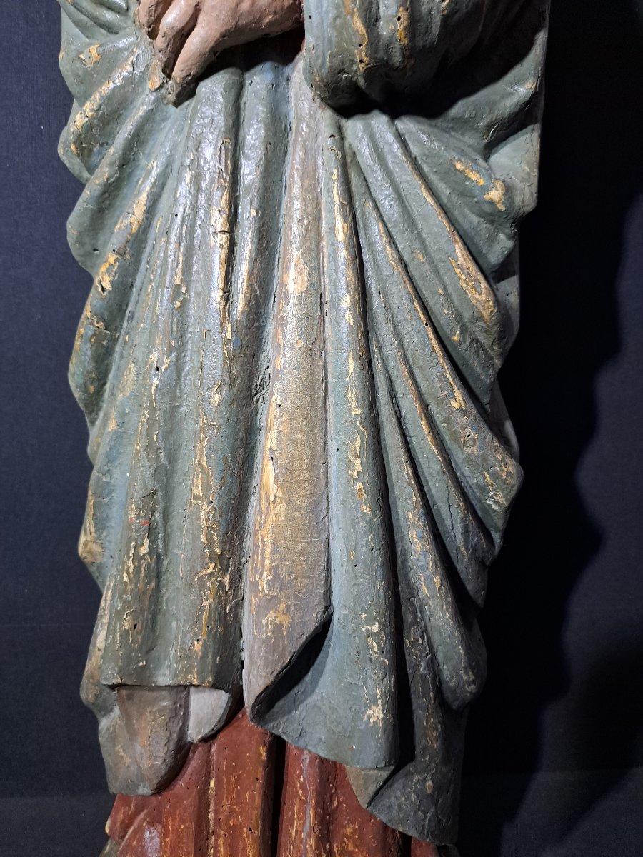 France, Début XVè : Sculpture de Vierge de Calvaire H 86 cm-photo-2