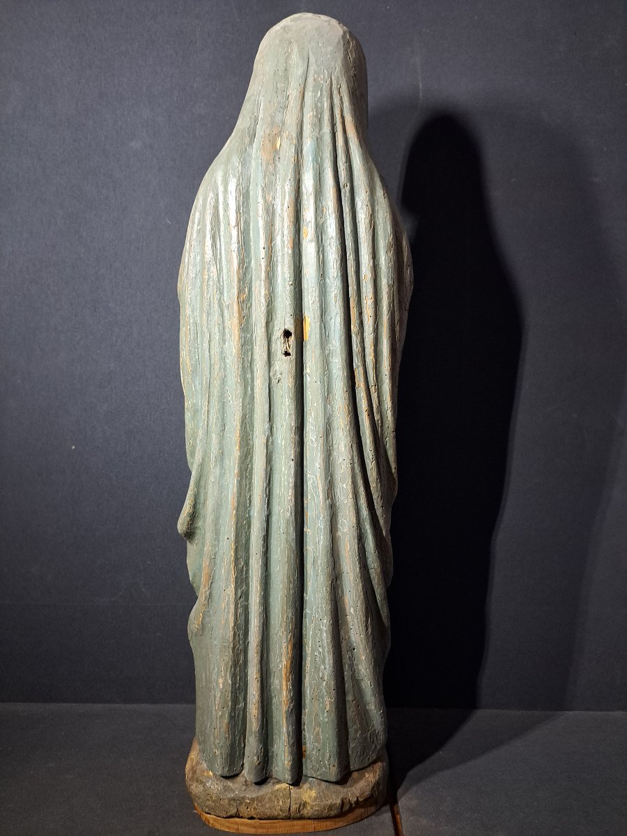 France, Début XVè : Sculpture de Vierge de Calvaire H 86 cm-photo-8