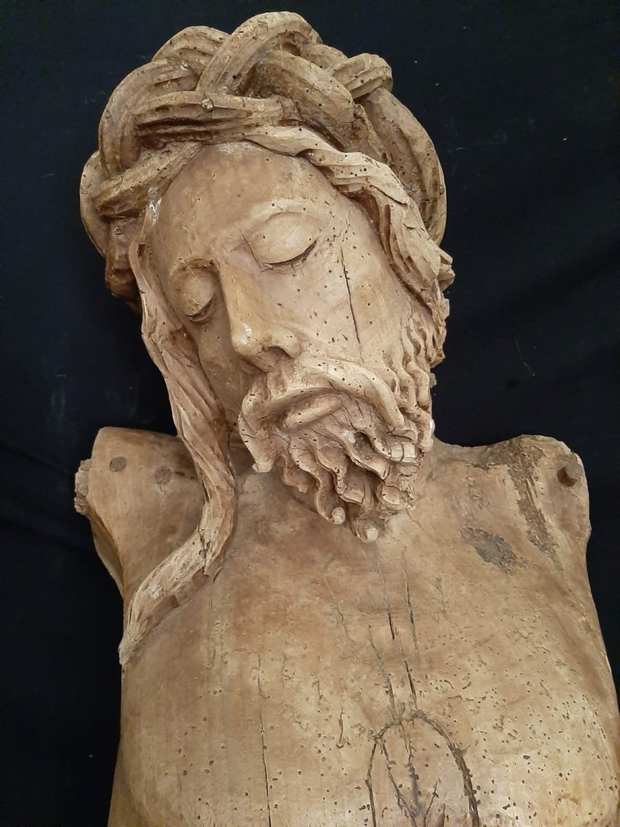 Grand Corpus Christi En Bois,  Fin XVIème Début XVIIème  H 122 Cm-photo-4