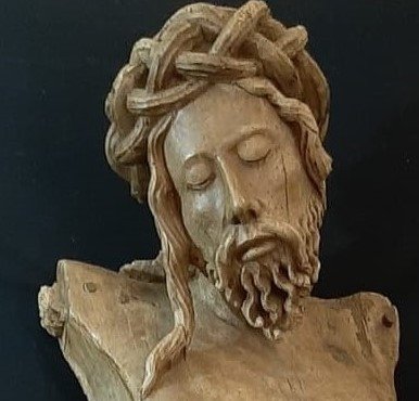 Grand Corpus Christi En Bois,  Fin XVIème Début XVIIème  H 122 Cm-photo-4
