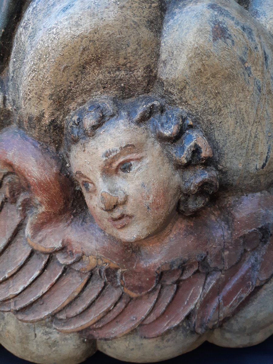 Ecole Allemande Fin XVIIIè Début XIXè :  Grand Tondo De Vierge à l'Enfant  (H 60 Cm L 57 cm)-photo-6