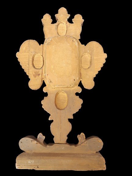 Spanish School Late 17th Century, Reliquary In Golden Wood (h 56 Cm)-photo-7