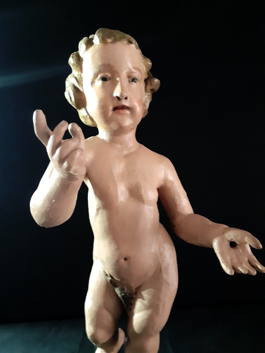 Fin  XVIIIème Début XIXème, Sculpture d' Enfant Jésus (47 Cm)-photo-2