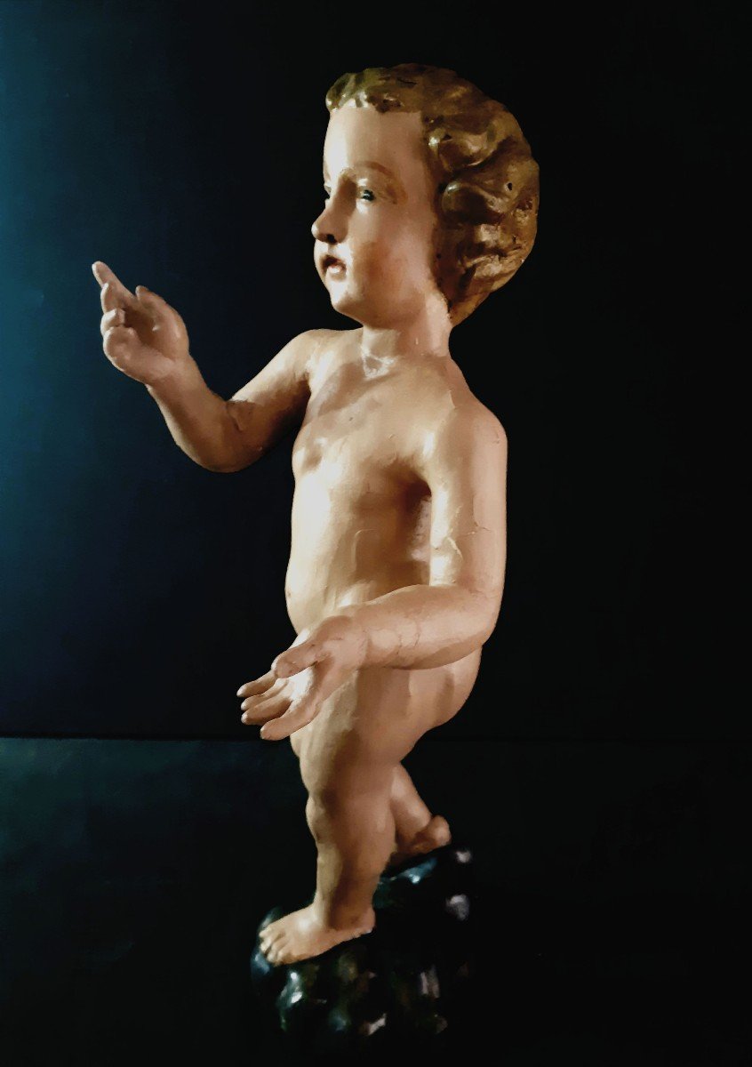 Fin  XVIIIème Début XIXème, Sculpture d' Enfant Jésus (47 Cm)-photo-4