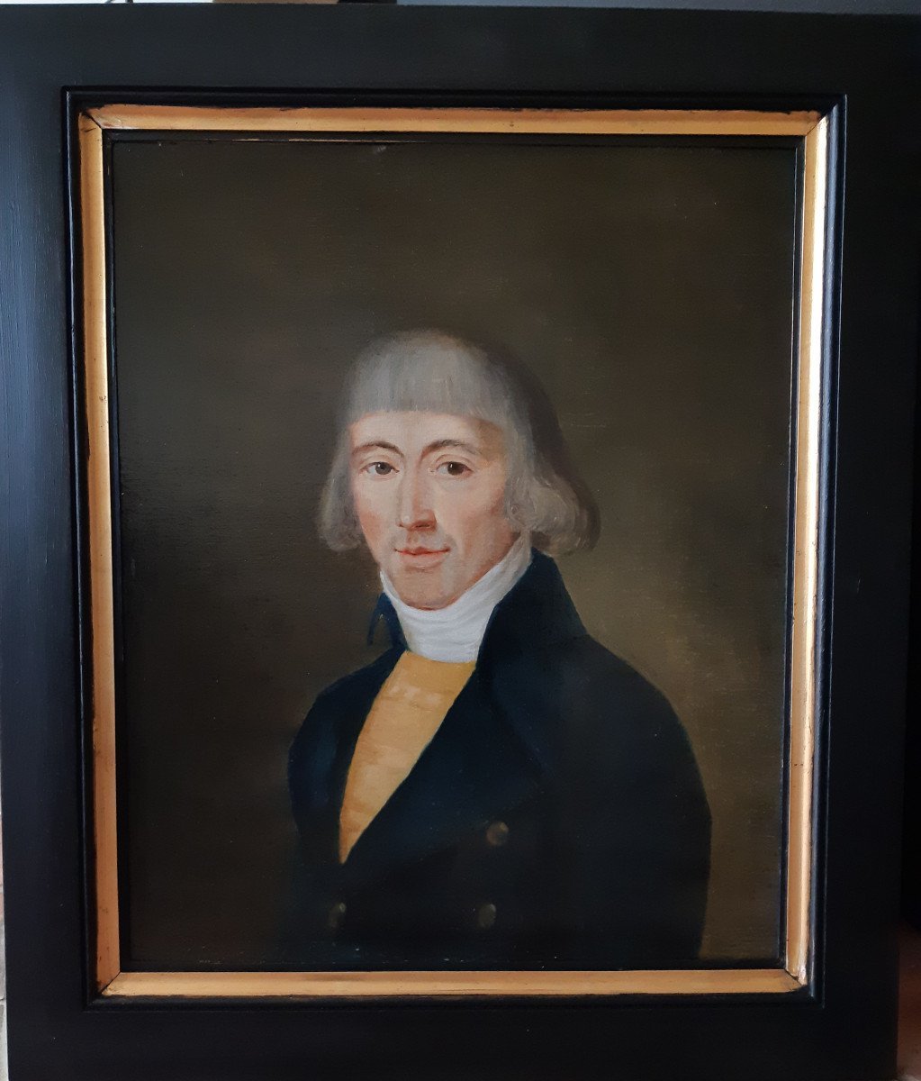Ecole Flamande Fin XVIIIè Portrait d'Homme ( H 59 cm / L 51 cm )-photo-2