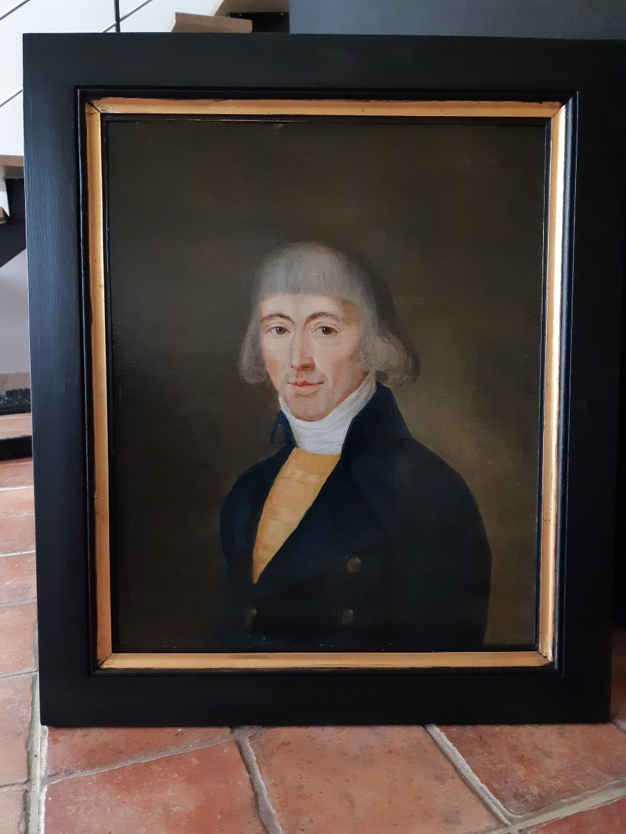 Ecole Flamande Fin XVIIIè Portrait d'Homme ( H 59 cm / L 51 cm )-photo-3