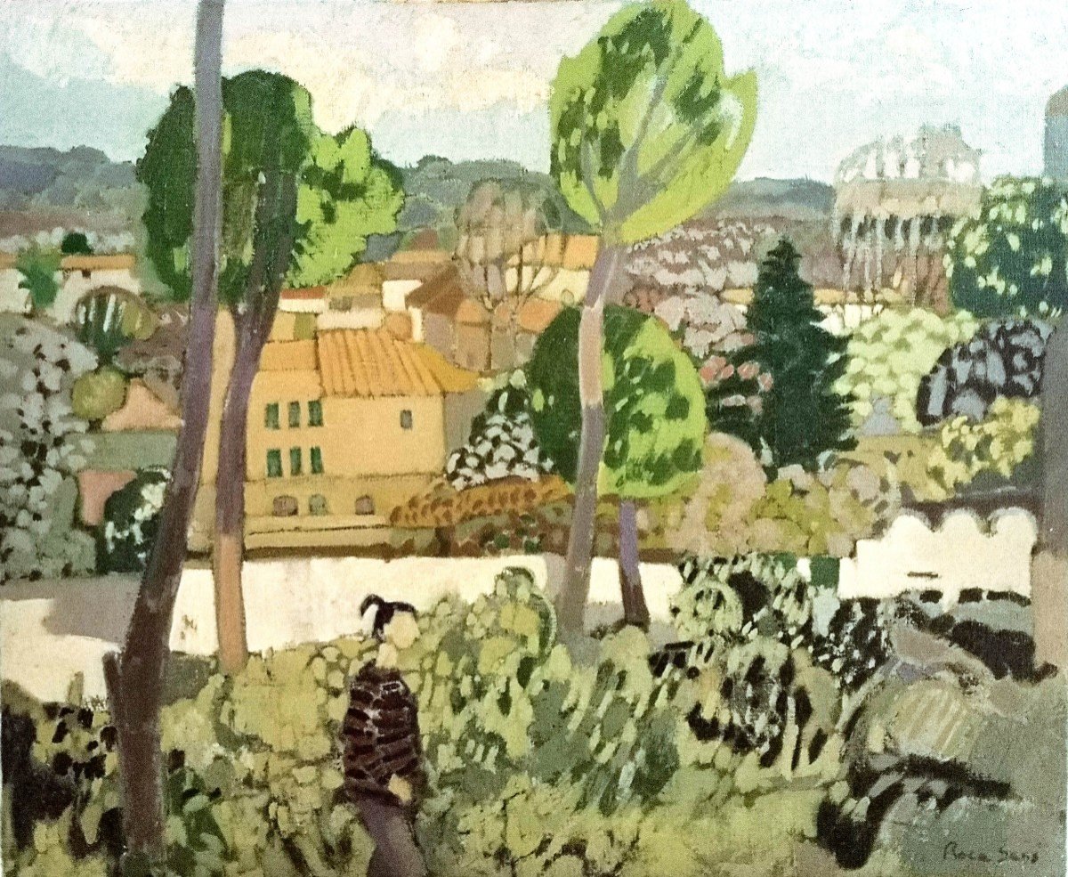 Joan Carles Roca Sans (Barcelona 1946), La Coulée verte 1977 (H 60 / L 73 cm)